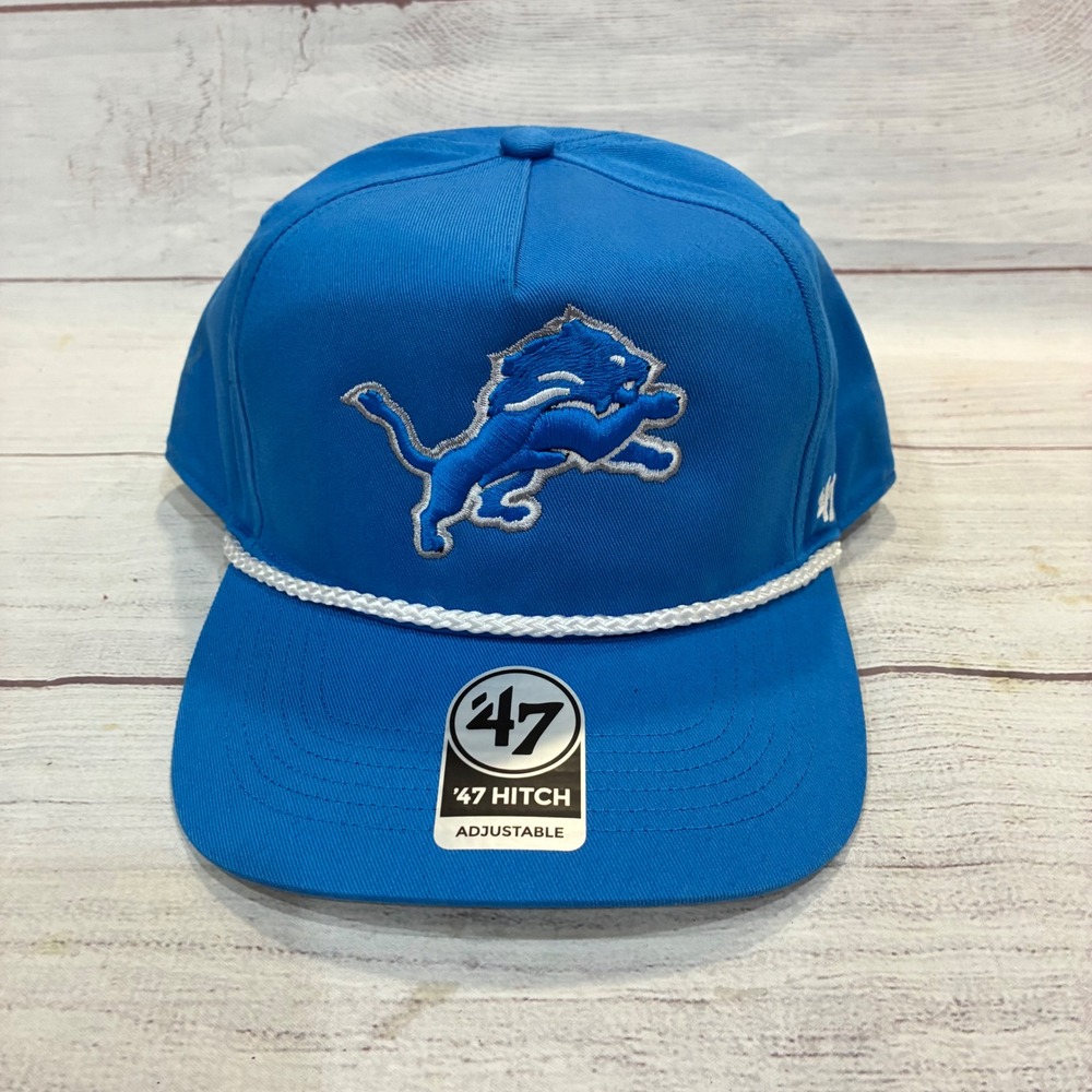 '47‎ Detroit Lions Hitch Rope Snapback Hat Mens OSFA Blue NFL NWT Cap